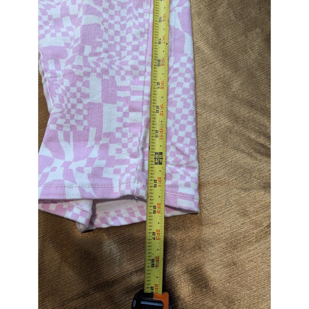 Ava & Viv High Rise Slim Straight Jeans 16 Pink Op Art 26" Inseam - Picture 6 of 7
